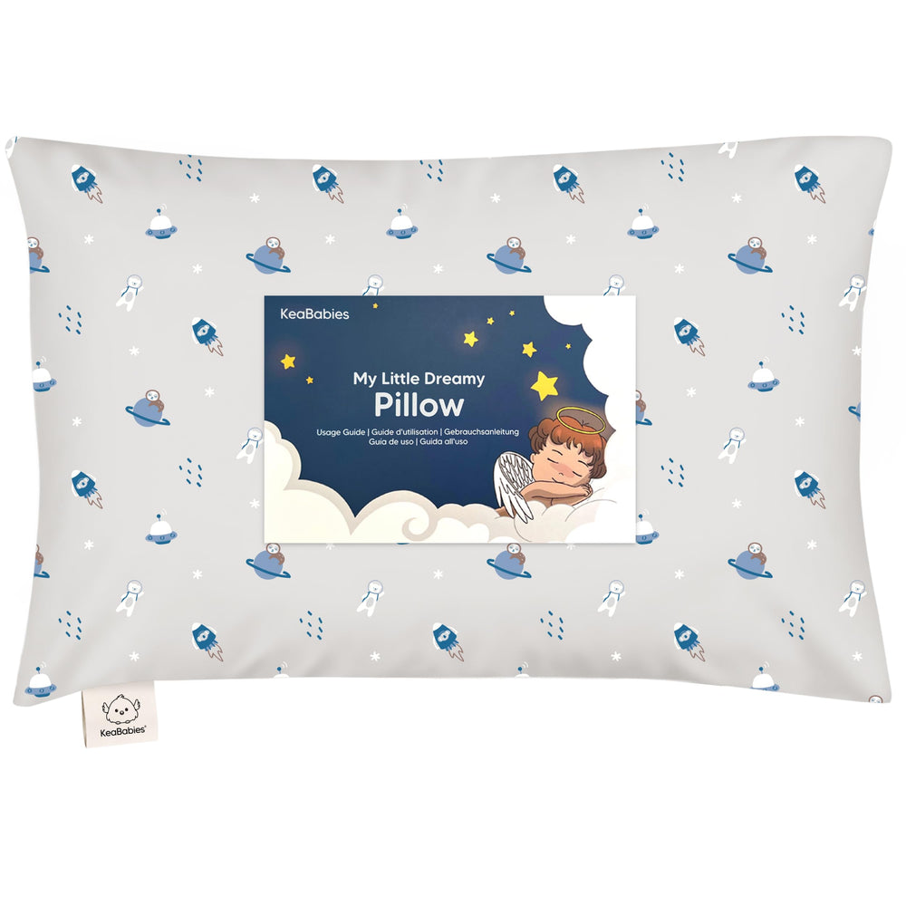 KeaBabies toddler pillow 13x18 close-up highlights ergonomic neck support.