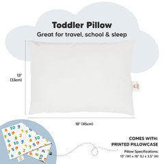 KeaBabies toddler pillow closeup shows plush fabric and comfortable texture.