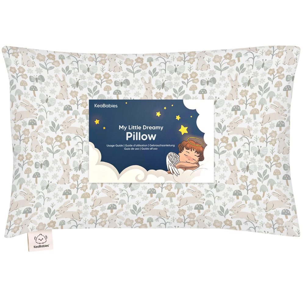 KeaBabies My Little Dreamy Toddler Pillow Prairie front view for travel naps