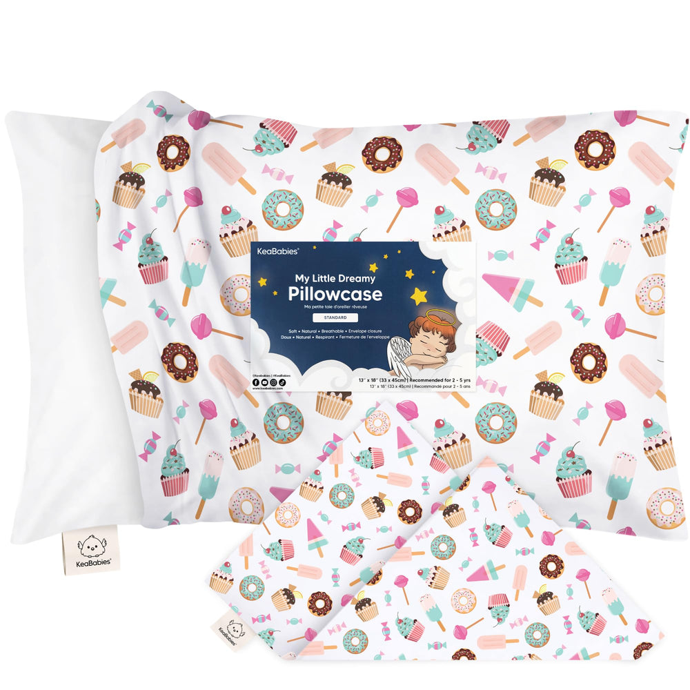 KeaBabies toddler pillowcase close-up highlighting ultra-soft cotton for delicate skin