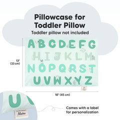 KeaBabies toddler pillowcase mint pattern for kids room highlights playful design and imagination