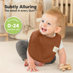 KeaBabies Urban Quin bib with adjustable snaps showing secure fit.