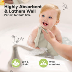 KeaBabies viscose from bamboo washcloths provide plush lather and gentle cleansing.