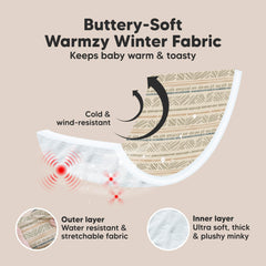 KeaBabies Warmzy zip-window allows easy interaction without full removal.