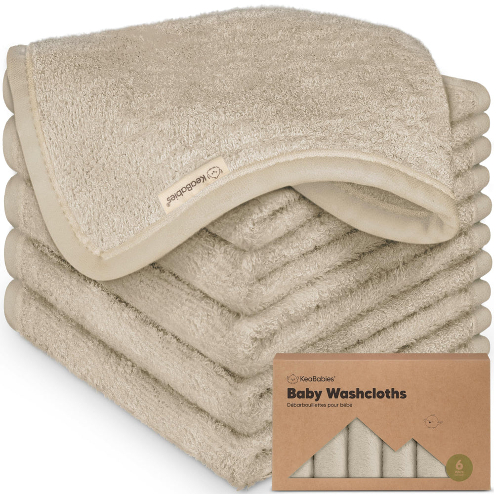 KeaBabies washcloths soft-absorbent bamboo fabric for gentle baby baths.