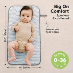 KeaBabies waterproof changing surface enables quick wipe-clean after changes