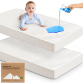 KeaBabies waterproof crib mattress protector setup keeps the crib surface clean and dry.