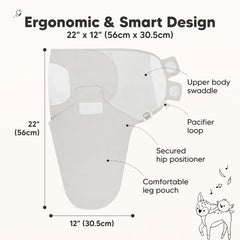 KeaBabies The Wild hip-healthy design supports safe newborn sleep.