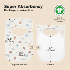 KeaBabies Wilderness bib closeup cotton texture gentle on skin