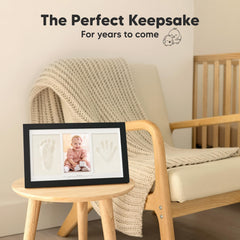 KeaBabies wood frame glass cover front-view emphasizes sturdy construction for nursery keepsakes.
