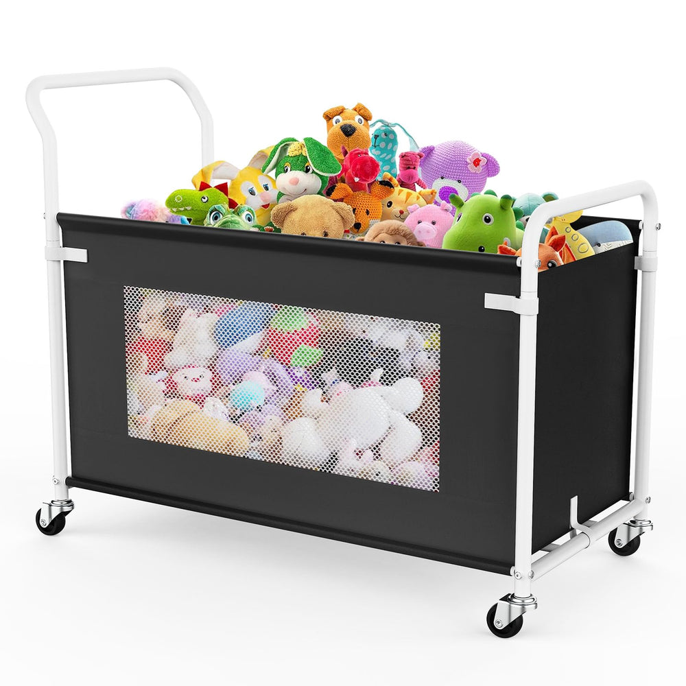 KEEGH extra-large toy box with 360° wheels for easy room-wide movement