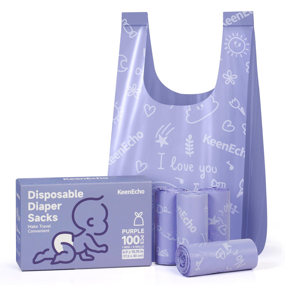 KeeneEcho disposable diaper bags with handles enable quick, hands-free diaper changes on the go.