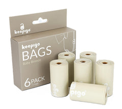 Keepigo compostable diaper bags rolls—compact and eco-friendly for mess-free diaper changes.
