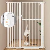 Keeric 59-inch tall cat gate with steel construction for durable pet containment.