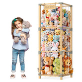 Keeswin 200L stuffed animal zoo storage tower demonstrates ample capacity for plush toy organization