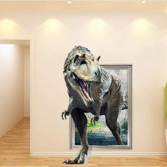 KeLay Fs dinosaur wall stickers assembled on wall showing 3D depth