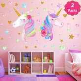 KeLay Fs unicorn wall decal watercolor design adds whimsy to a girl's room.