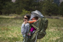Kelty Journey Perfectfit sunshade attachment clip demonstrates easy setup and secure fit.
