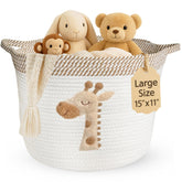 KEMINA BASKETS Giraffe storage basket folded for easy storage and space-saving organization.