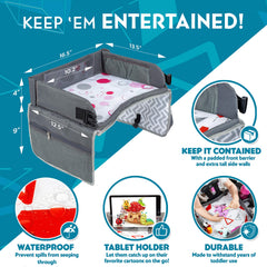 Kenley Kids Travel Tray foldable design enables easy transport and compact storage.