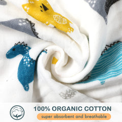 Kenning muslin baby washcloths pattern-03 offer safe breathable cloth for newborn bath time.