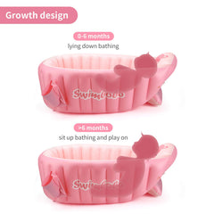 KENPUAZ travel-friendly pink foldable bath tub for compact storage on trips