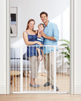 keny 36-inch extra tall baby gate extended in doorway for safe barrier.