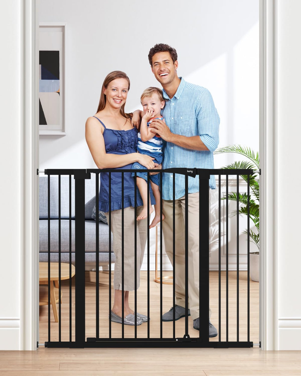 Keny 36in height baby gate front view shows a tall boundary for toddlers