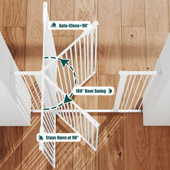 keny pet gate auto-close function prevents door left open