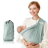 kerätä baby sling green worn by parent outdoors for hands-free comfort