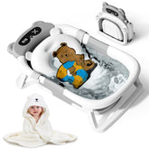 Kerbwry collapsible baby bathtub folded design for space-saving portability