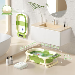 Kerbwry collapsible baby bathtub with water gauge helps monitor warmth