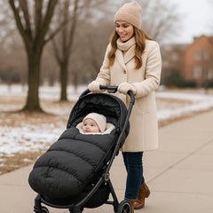 KERHAND two-way-zip-stroller-sack allows easy entry and seat cushion conversion.