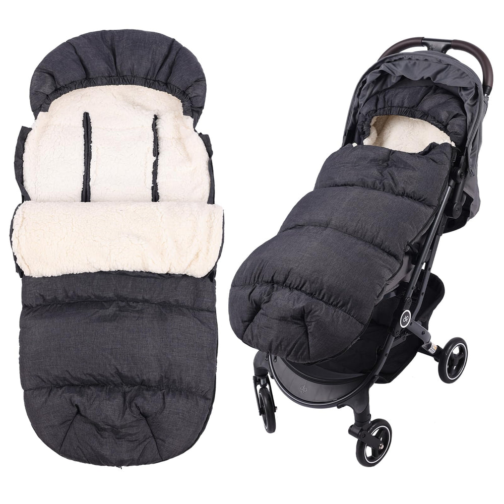KERHAND winter-stroller-footmuff lambswool outer keeps baby warm during cold strolls.