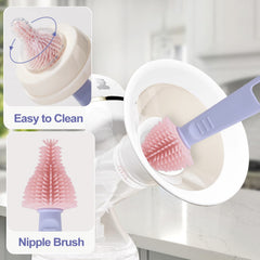 KEUYE nipple brush within the kit cleans nipples gently for safe nighttime feeds