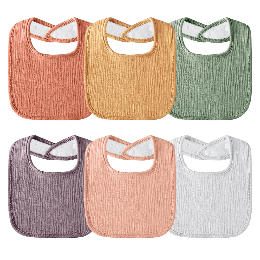 Kewlife gift muslin baby bib absorbent-front-closeup shows soft fabric ideal for drool and spills.
