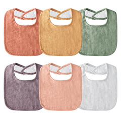Kewlife gift muslin baby bib absorbent-front-closeup shows soft fabric ideal for drool and spills.