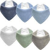 Kewlife gift Muslin Baby Bibs 6-Pack keeps outfits clean with soft, absorbent fabric.