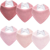 Kewlife Gift Muslin Baby Bibs flat lay reveal soft absorbent fabric for drool protection