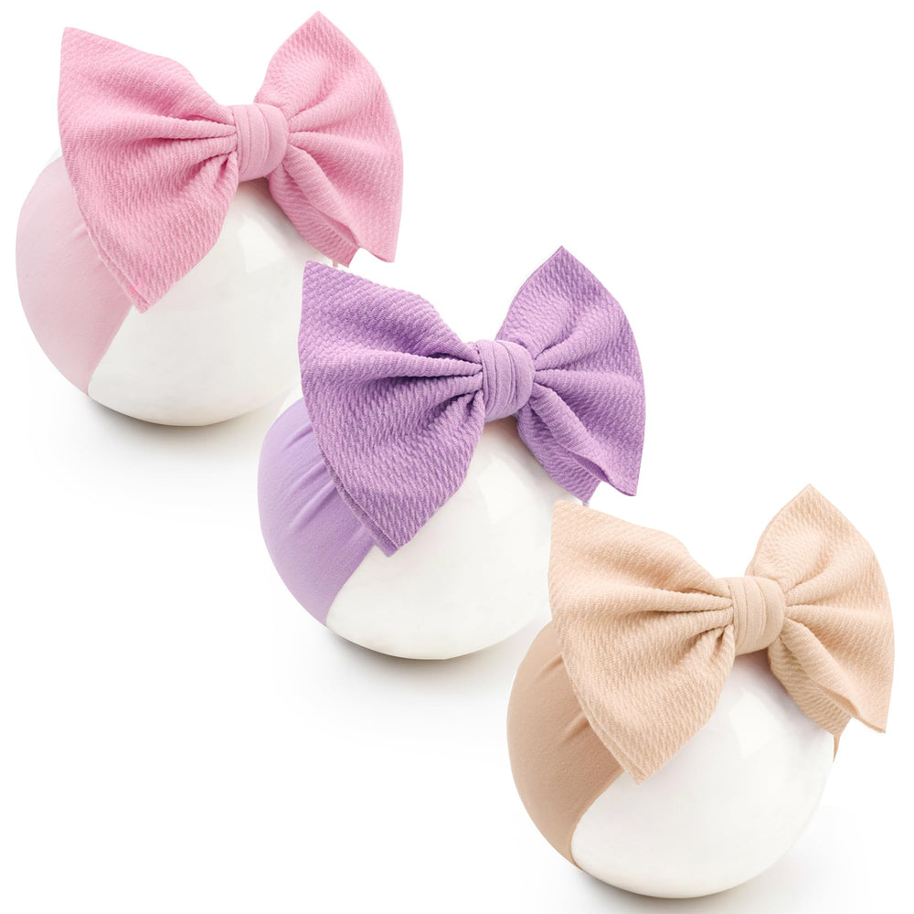 Kexinstar baby bow headbands beige on soft nylon, gentle on skin for daily wear