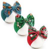 Kexinstar Christmas headbands 3-pcs bows showcase soft nylon comfort for newborns