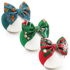 Kexinstar Christmas headbands 3-pcs bows showcase soft nylon comfort for newborns