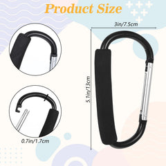 KFHENSOMR heavy-duty stroller clip 5-inch black for secure hands-free access