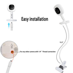 KHQBG Flexible Baby Monitor Mount compatibility with Nanit Pro and 1/4-inch screw mounts.