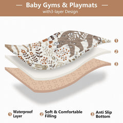 KICPOAY baby play mat soft cotton layer—extra cushioning for growing babies.