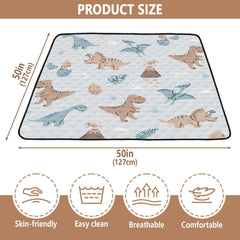 KICPOAY dinosaurs-themed play mat features volcanoes for engaging floor exploration.