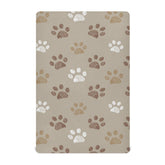 KICPOAY fitted crib sheet with brown dog paws pattern and snug elastic fit for security