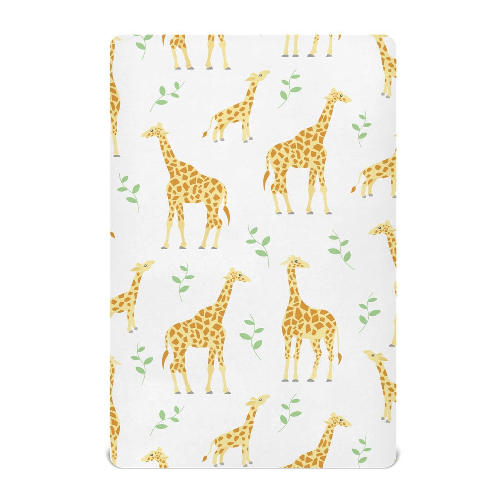 KICPOAY fitted crib sheet with yellow giraffe pattern for a cozy, playful nursery.