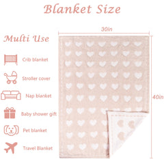 Kid Nation heart light pink blanket back features double-sided design for style options.