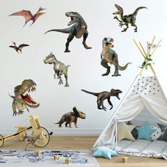 Kiddale 3D watercolour dinosaurs with embossed finish add depth to walls.